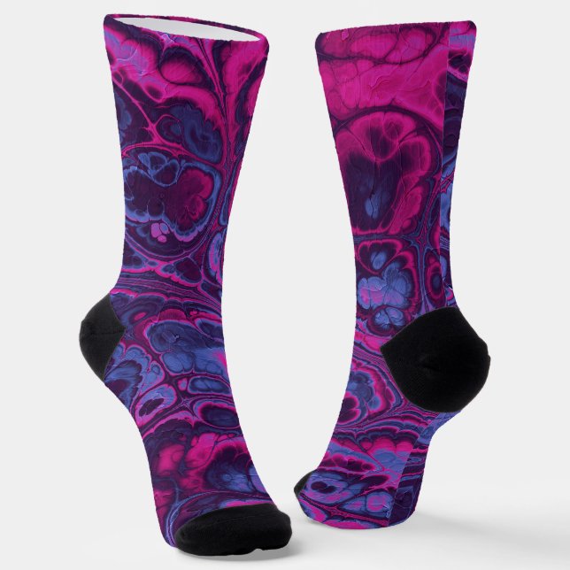 Electric Orchid Marble Dream Socks (Angled)