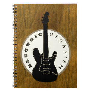 Electric Organism Guitar Rock Music Black Old Gold Notebook