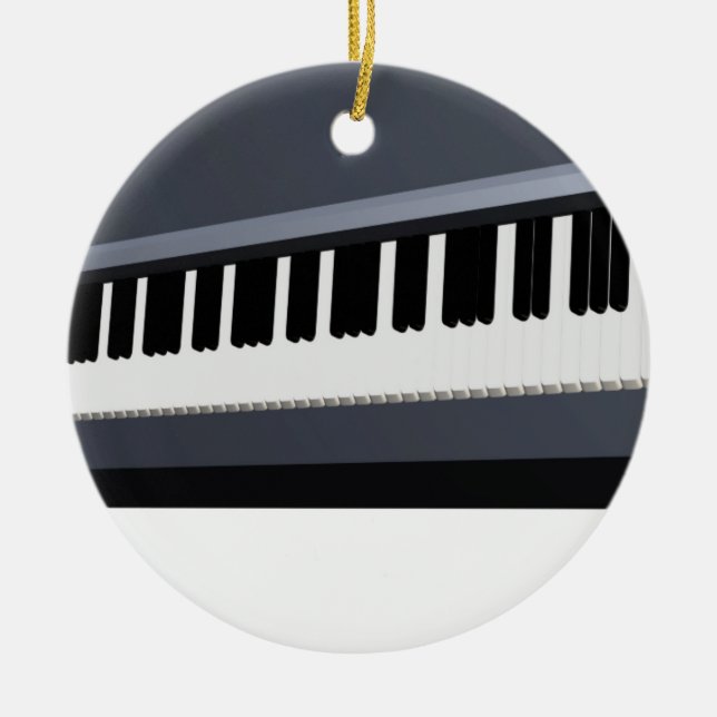 Electric piano keyboard ceramic ornament (Front)
