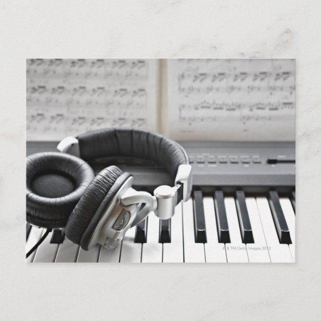 Electric Piano Keyboard Postcard (Front)