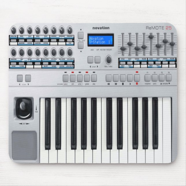 Electric Piano Mousepad, Music Lover Mouse Pad (Front)