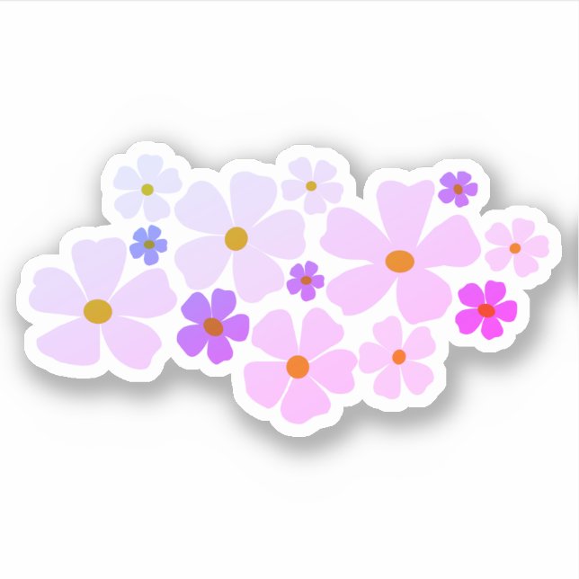 Electric Pink and Purple Flowers Graphic (Front)