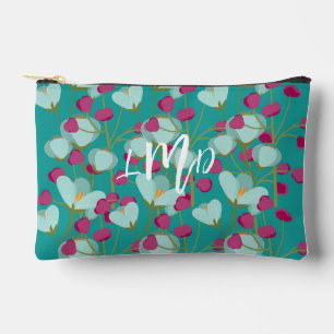 Electric Pink Deep Teal Custom Stationery Pouch