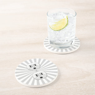 Electric Plug Wall Outlet Fun Customize This! Coaster