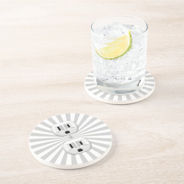 Electric Plug Wall Outlet Fun Customize This! Coaster (Side)