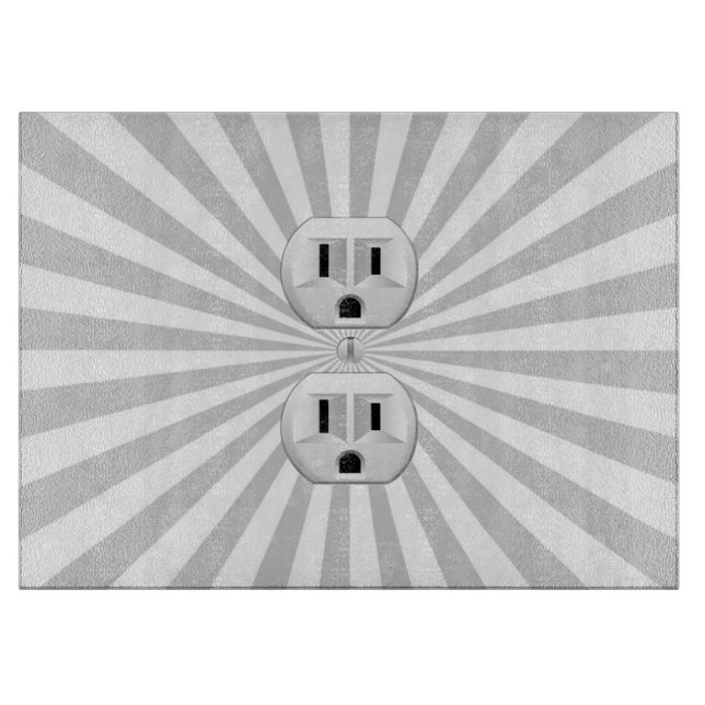 Electric Plug Wall Outlet Fun Customize This! Cutting Board (Front)