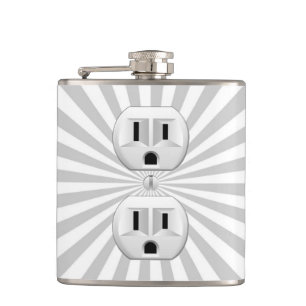 Electric Plug Wall Outlet Fun Customize This! Hip Flask