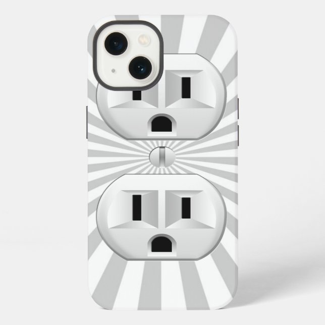 Electric Plug Wall Outlet Fun Customize This! iPhone Case (Back)