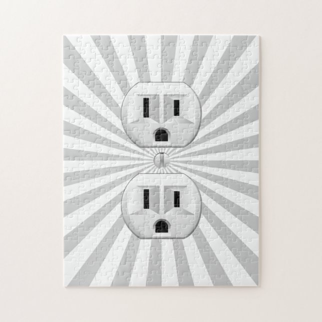 Electric Plug Wall Outlet Fun Customize This! Jigsaw Puzzle (Vertical)