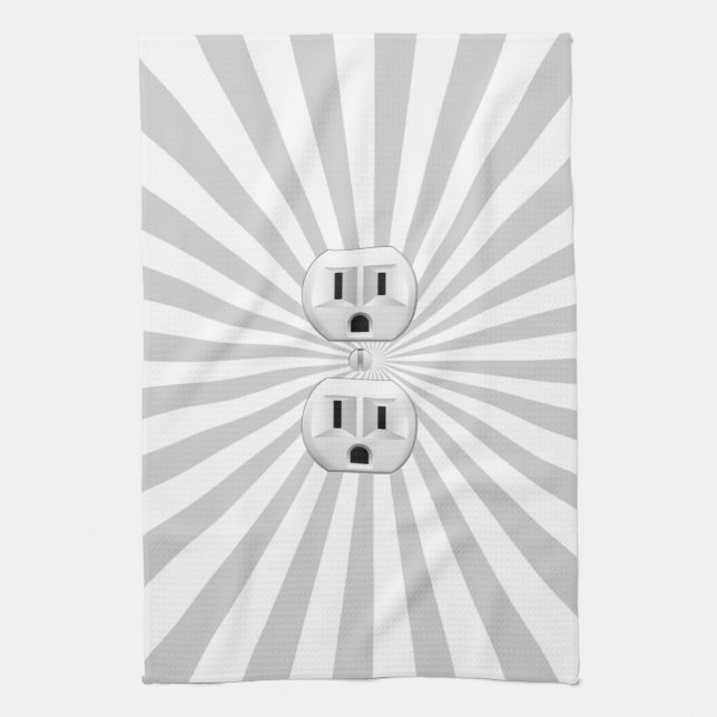 Electric Plug Wall Outlet Fun Customize This! Kitchen Towel (Vertical)