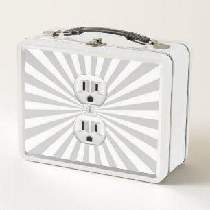 Electric Plug Wall Outlet Fun Customize This! Metal Lunch Box
