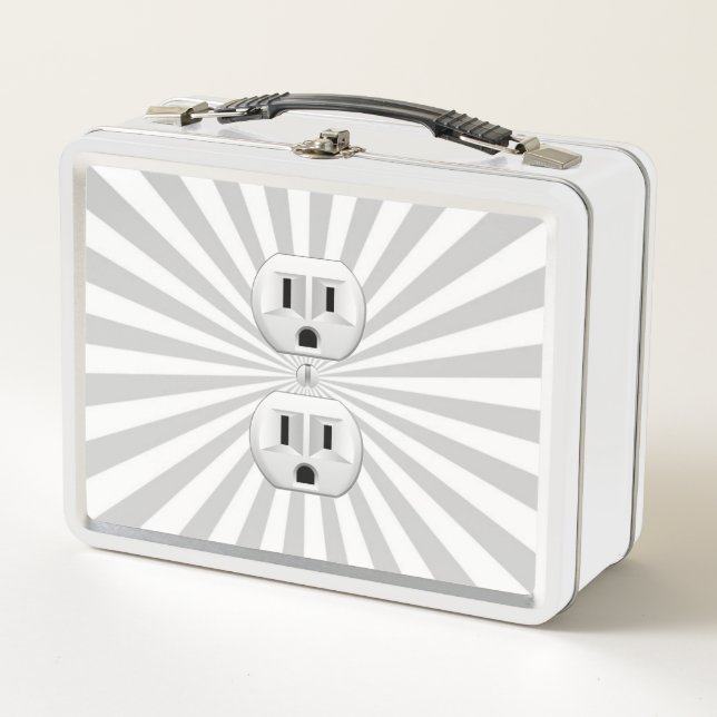 Electric Plug Wall Outlet Fun Customize This! Metal Lunch Box (Front)
