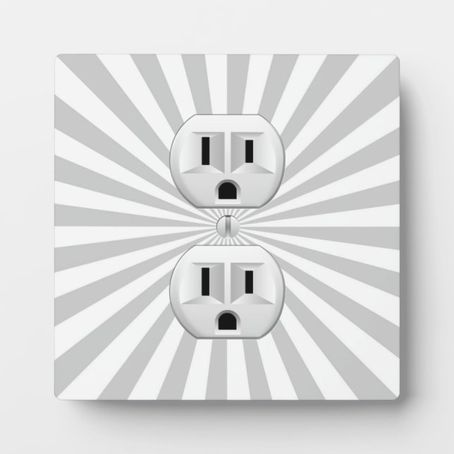 Electric Plug Wall Outlet Fun Customize This! Plaque (Front)