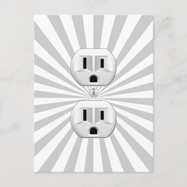 Electric Plug Wall Outlet Fun Customize This! Postcard (Front)