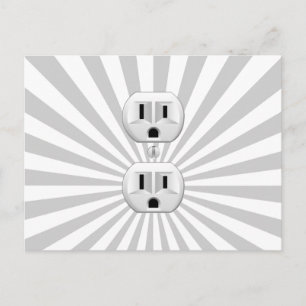 Electric Plug Wall Outlet Fun Customize This! Postcard