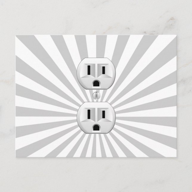 Electric Plug Wall Outlet Fun Customize This! Postcard (Front)