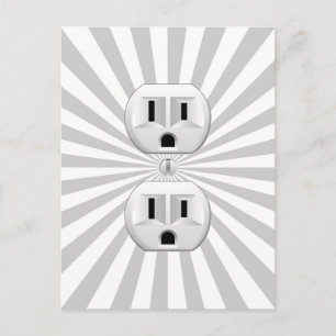 Electric Plug Wall Outlet Fun Customize This! Postcard