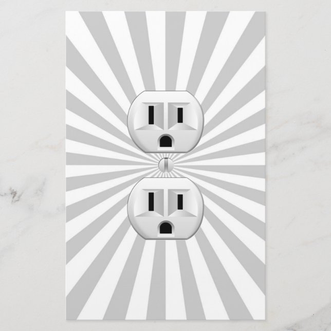 Electric Plug Wall Outlet Fun Customize This! Stationery (Front)