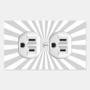 Electric Plug Wall Outlet Fun Customize This! Sticker