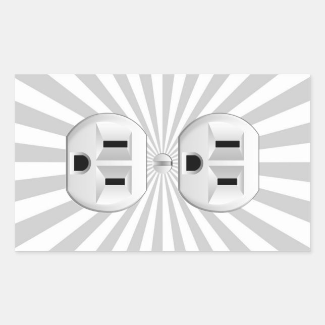 Electric Plug Wall Outlet Fun Customize This! Sticker (Front)