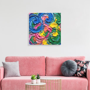 Electric Pop Abstract Painting - Cobalt Blue Canvas Print