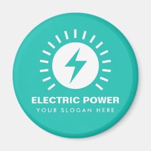 Electric power voltage logo magnet for business
