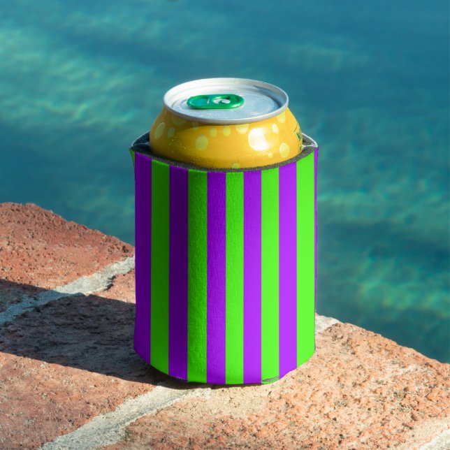 Electric Psychedelic Purple And Harlequin Green Can Cooler (In Situ Pool)
