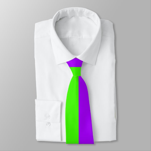 Electric Psychedelic Purple And Harlequin Green Tie (Tied)