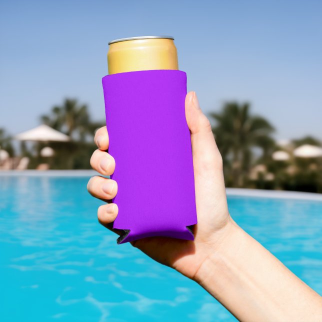Electric Psychedelic Purple Solid Colour Seltzer Can Cooler (In Situ Pool)