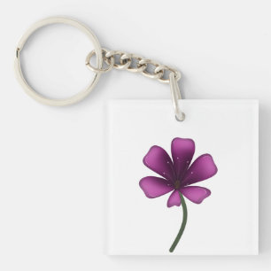 Electric Purple Glossy Bloom Moody Dark Botanical  Keychain