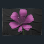 Electric Purple Glossy Bloom Moody Dark Botanical  Kitchen Towel<br><div class="desc">Illuminate your style with this electric purple glossy bloom. Featuring a vibrant magenta palette and high-shine digital finish, this floral illustration stands out with sharp, clean lines and a moody black background. Perfect for fans of modern botanical art, vaporwave aesthetics, and dark garden decor. This striking violet blossom is designed...</div>