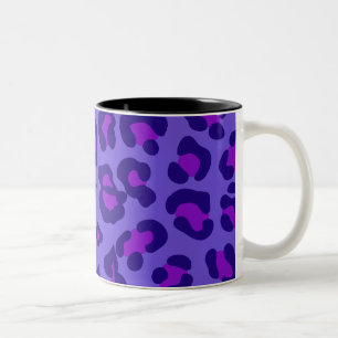 "Electric Purple Leopard" Two-Tone Coffee Mug