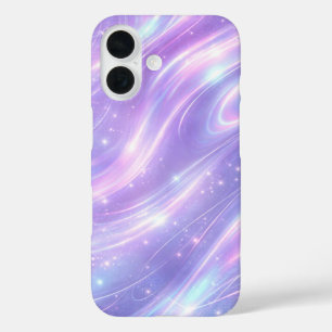 Electric purple neon patterns AI art iPhone 16 Case