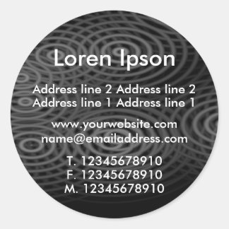 Electric Rain Black Business / Profile Classic Round Sticker