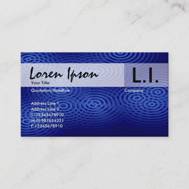 Electric Rain - Blue Business Card (Front)