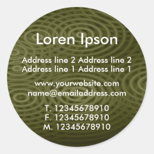 Electric Rain Green Brown Business / Profile Classic Round Sticker