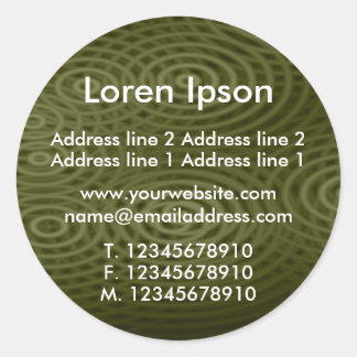 Electric Rain Green Brown Business / Profile Classic Round Sticker
