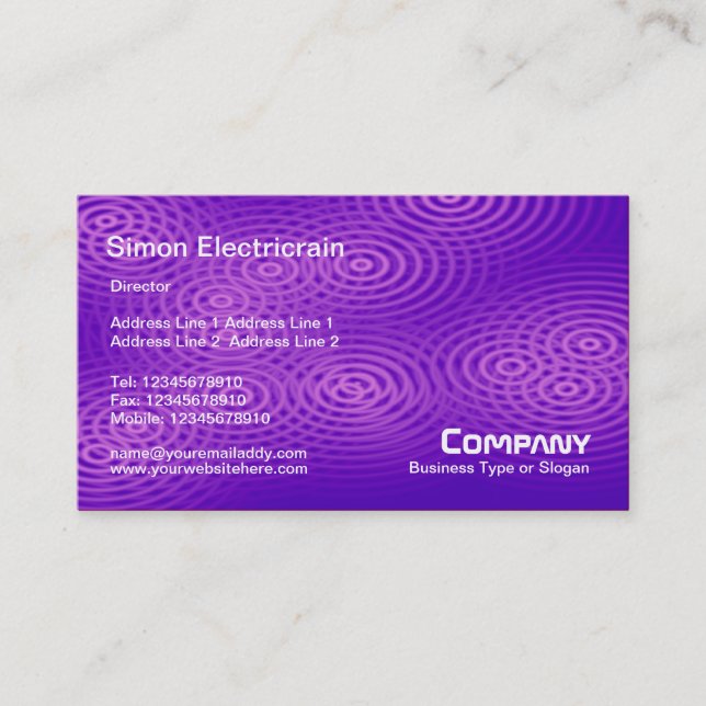 Electric Rain (Plain) - Purple Business Card (Front)