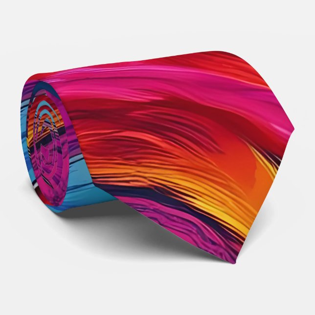 Electric Rainbow Neck Tie (Rolled)