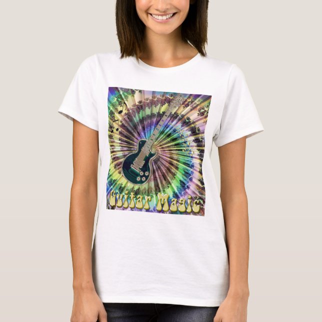 Electric Rainbow Tie-Dye Guitar T-shirt (Front)