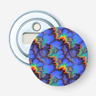 Electric Rainbow Waves Fractal Art Pattern Bottle Opener