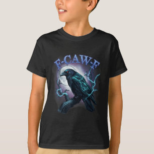 Electric Raven F-caw-f Halloween Moon  T-Shirt