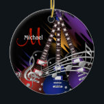 Electric Rock Guitar🎸  Music Design Ceramic Ornament<br><div class="desc">Rock and Roll Electric Guitar Ornament ready for you to personalize. A great gift for a guitar player, music songwriter, singer or anyone that loves to play music. ✔Note: Not all template areas need changed. 📌If you need further customization, please click the "Click to Customize further" or "Customize or Edit...</div>
