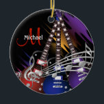 Electric Rock Guitar🎸 Music Design Ceramic Ornament<br><div class="desc">Rock and Roll Electric Guitar Ornament ready for you to personalize. A great gift for a guitar player, music songwriter, singer or anyone that loves to play music. ✔Note: Not all template areas need changed. 📌If you need further customization, please click the "Click to Customize further" or "Customize or Edit...</div>