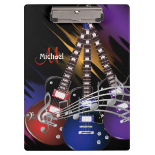 Electric Rock Guitar Music - Personalize Clipboard