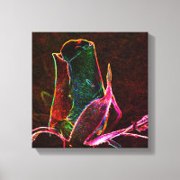 Electric Rosebud Abstract Flower Art
