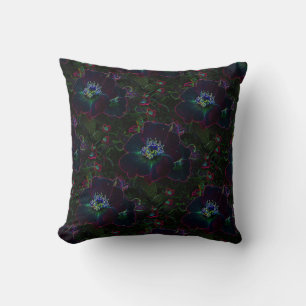 Electric Roses Throw Pillow