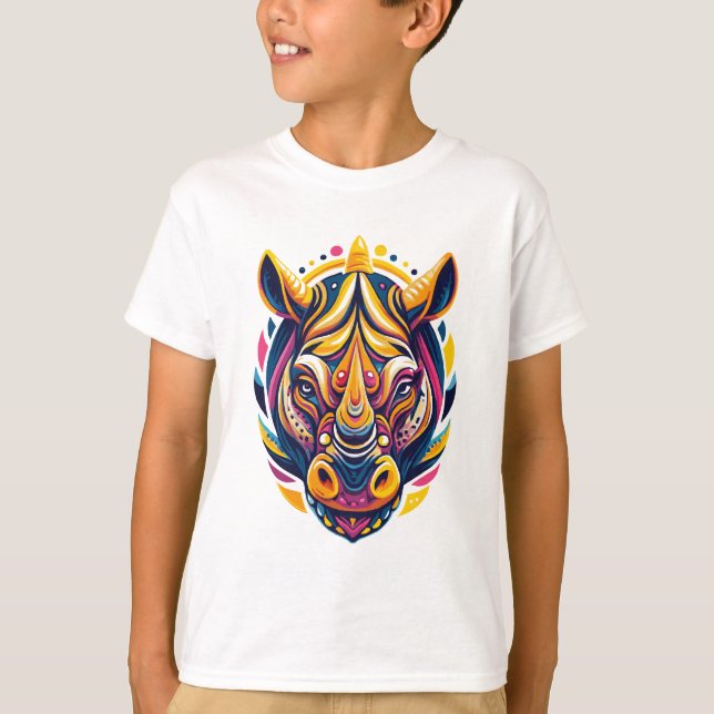 Electric Safari Rhino T-Shirt (Front)