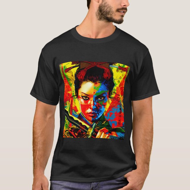 Electric Samurai - Design 1 T-Shirt (Front)