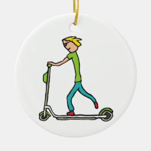 Electric Scooter Ceramic Ornament